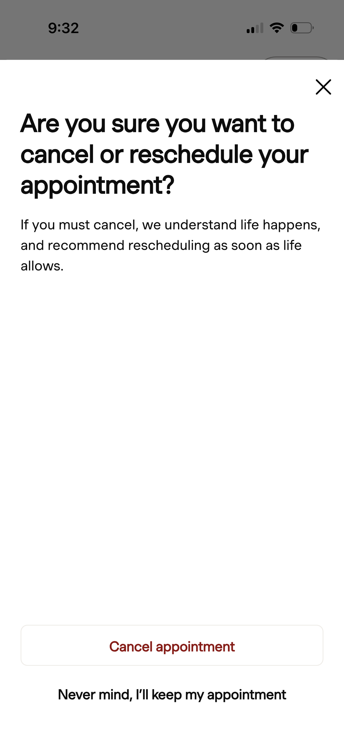 spring-health modal screenshot